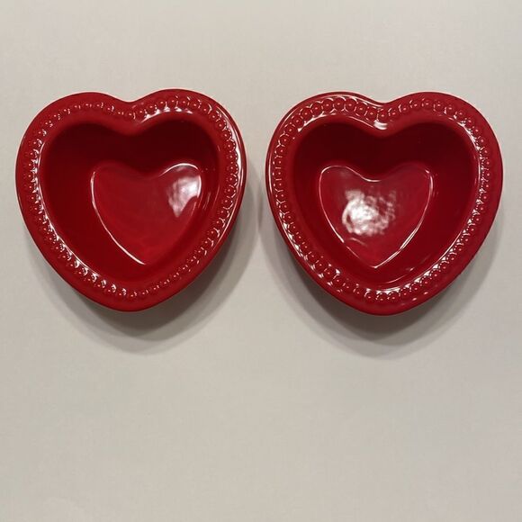 NWT Chantal Set of 2 Red Heart Valentine Baking Dishes - Picture 4 of 8